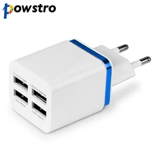 Powstro Универсальная зарядка для смартфона 2.1A четыре порта USB настенное зарядное устройство смарт-адаптер для путешествий для iPhone samsung Xiaomi iPad