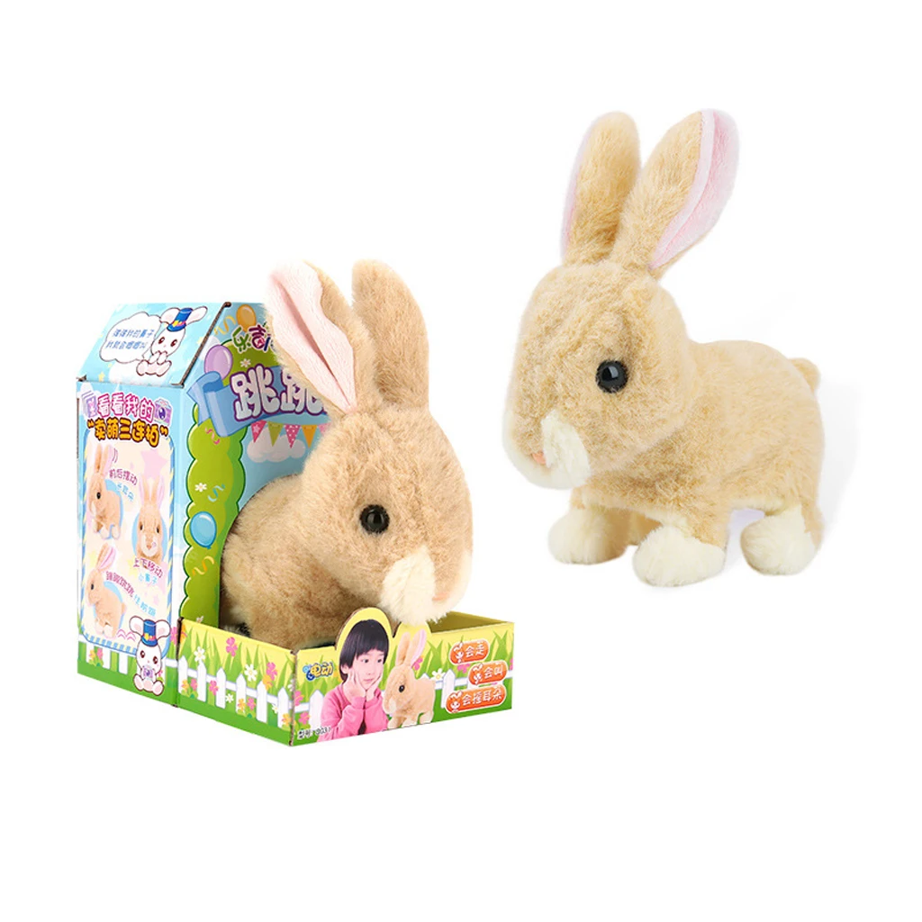 Cuddly Electronic Interactive Naughty Rabbit Toys Electric Robotic Pets Walk, Waggle Ears, & Move Nose for Children Gift