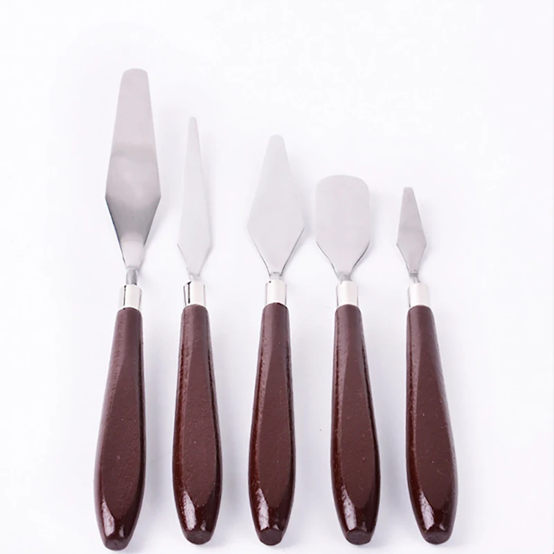 

5Pcs Oil Knives Stainless Steel Spatula Palette Knife Set Painting Knife Art drawing Tools for Painting Supplies