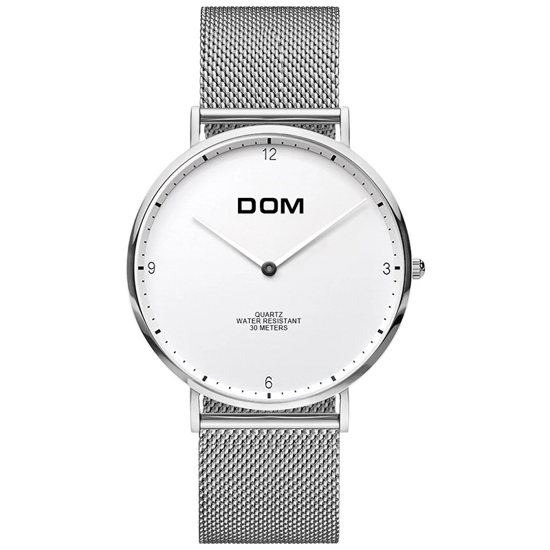 Женские часы DOM брендовые роскошные новые повседневные Водонепроницаемые кожаные часы кварцевые часы с сетчатым ремешком Relogio Faminino G-36GK-1MS - Цвет: M 36D 7MS