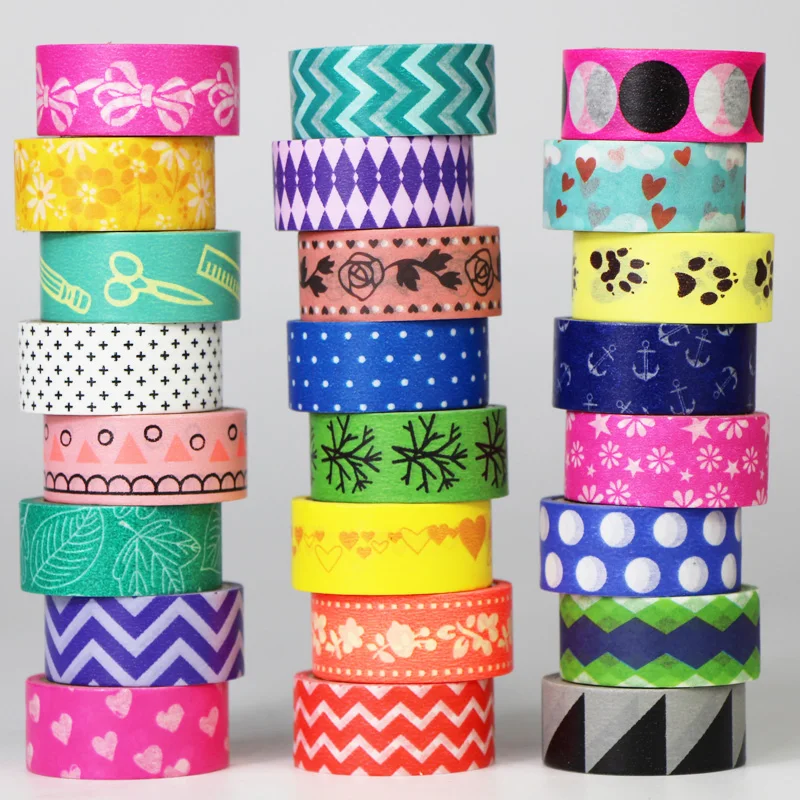 24 Rolls Washi Tape Set Paper Masking Tapes Colorful Decorative ...