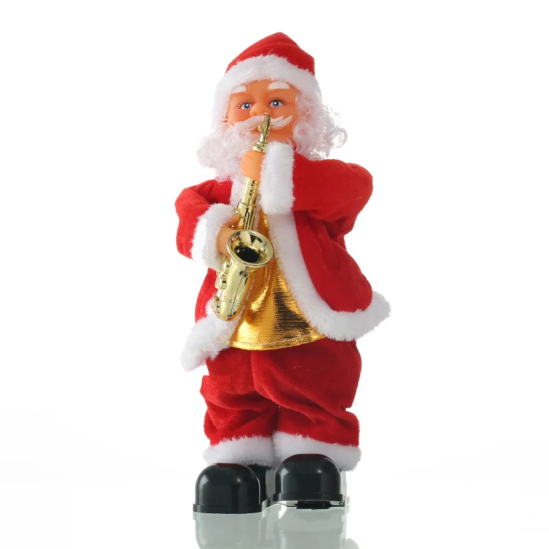 Creative Electric Santa Claus Singing Saxophone Doll Santa Claus Ornaments Children Gifts