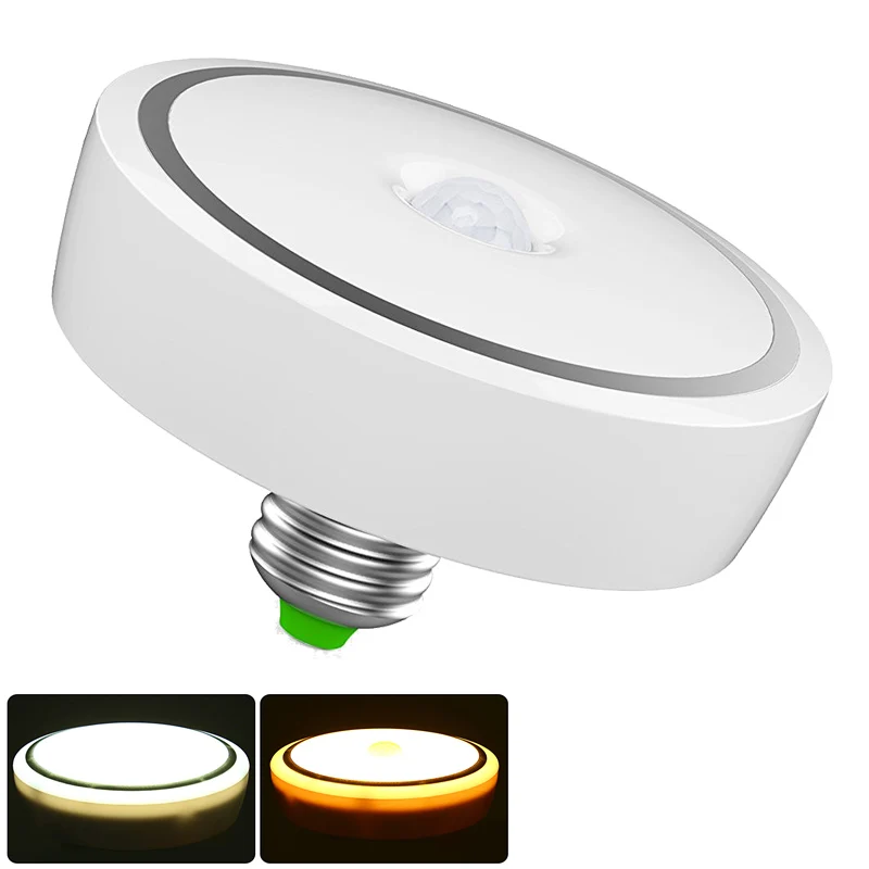 

PIR LED Bulb E27 9W 12W 18W Motion Sensor Lamp Auto Switch Infrared Smart Turn On/Off LED Light Annular Shape For Ceiling Aisle