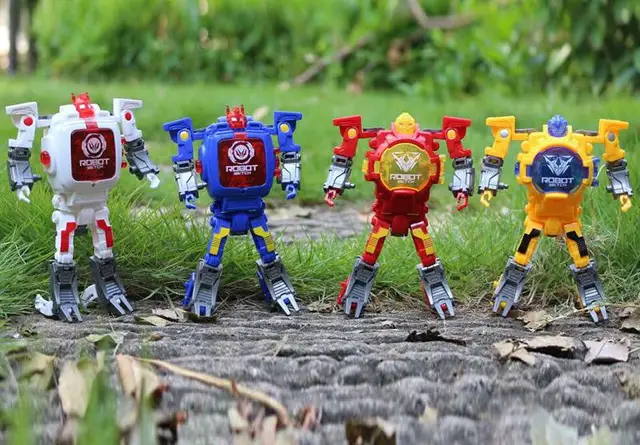 Cartoon Transformation Wristwatch Toy Creative Electronic Robot Watch for Boy Children Deform Robot Sport Watch Toy Xmas Gift 2