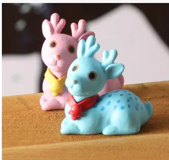 

10-20PC set Warm garden moss micro-landscape decoration lovely cartoon deer meihualu DIY assembly setting Home decoration