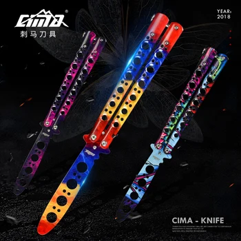 

Generation II Butterfly Knife with Spring Latch, All Stainless Steel Balisong Trainer, Unsharpened Knife for CS GO