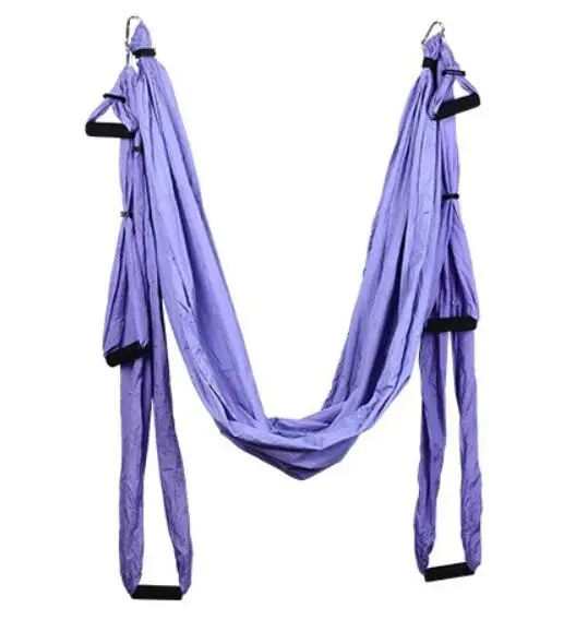 Йога-гамак специально и смешанные цвета аэрогравитационный анти-гравитационный Йога-гамак с ручками 12 шт - Цвет: Фиолетовый