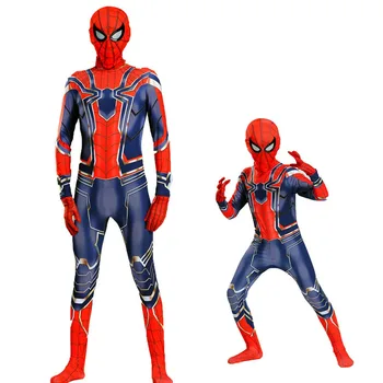 

Avengers Iron Spider Costume Kids Adult Men Man Amazing Spider Cosplay Halloween Superhero Suit Children Fancy Party Jumpsuit
