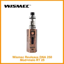Wismec рел DNA 250 коробка мод и Eleaf Melo RT 25 атомайзер выходной мощности 250 Вт Evolv DNA TC/VW мод электронная сигарета