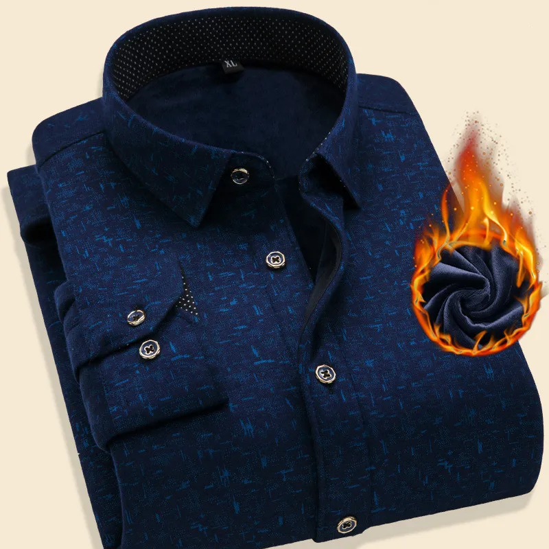 

2017 Fashion Men's Slim Shirts Autumn And Winter Thickening Warm Plaid 13 Colors Male Social Shirt Clothing Size L-4Xl QC076