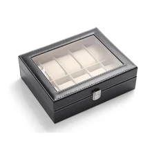 6/10/20/24 Grids Watch Display Case PU Leather Storage Box Jewelry Organizer XHC88 hot sale 4 grids pu leather watch box jewelry storage case watch display box caja reloj container jewelry organizer