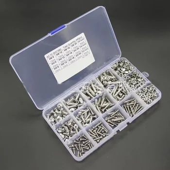 

440pcs M3 M4 M5 Hex Socket Screws Stainless Steel Button Head Bolts Nuts Assortment Kit Set With Strong Anti-oxidation Ability