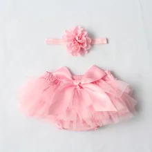 Mousseline de Soie à volants Bébé Défaites Avec Bandeau Set Couvre-couches Fille Shorts Pour Les Nouveau-nés Coton Enfant Bébé Fille Pantalon Shorts