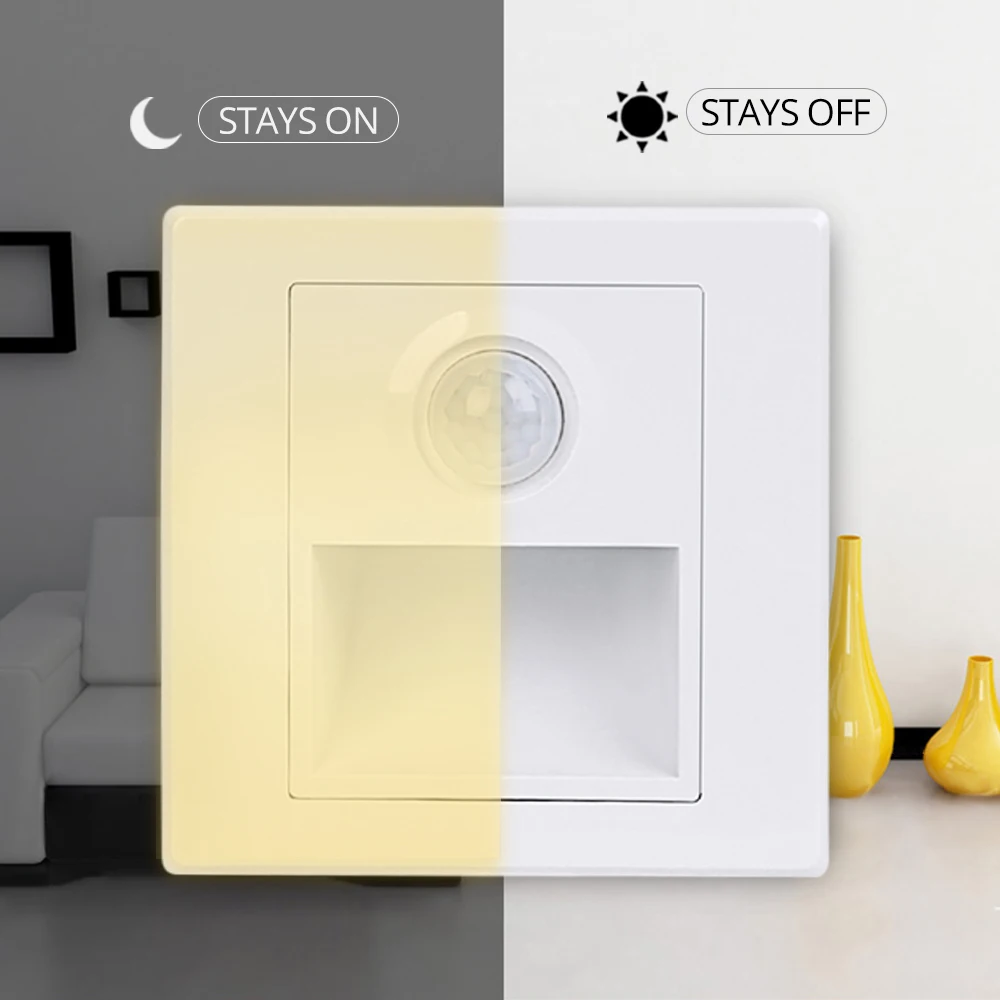 

Wall Lamp with Motion Sensor Light LED Night Light Lamp 86 Box Indoor Luminaria For Ladder Step Stairway Illuminator Footlights