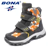 BONA – Bottines à scratch pour enfants, chaussures d'hiver à bout rond pour garçons, confortables, nouvelle collection, livraison rapide ► Photo 2/6