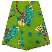 Нигерийский Зеленый Африканский Анкара золото настоящий мягкий воск принт, батик воск ткань, хлопок африканский материал одежды