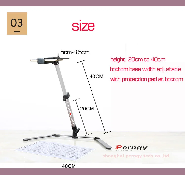 

360 ROTATE 50mm-85mm aluminum height adjustable all-direction tilt tablet desktop mount phone holder bracket