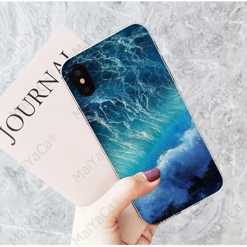 Чехол MaiYaCa Blue sea DIY с красивыми рисунками для телефонов iPhone 7 7plus X XS MAX 6 6S 8 8Plus 5 5S XR