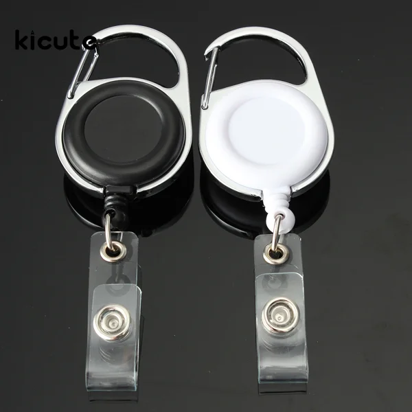 Aliexpress.com : Buy White Black Retractable Pull Key Ring ID Badge