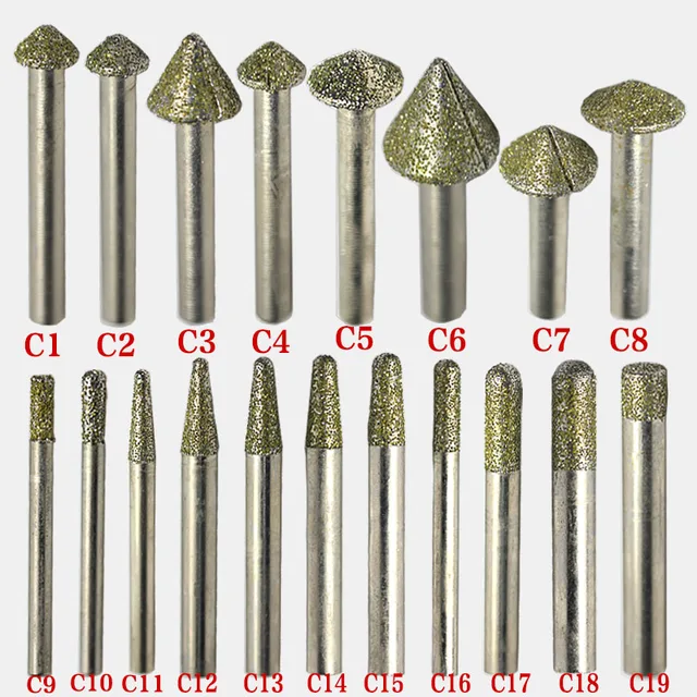 1pc cnc router Electroplated diamond stone carving tool stone engraving