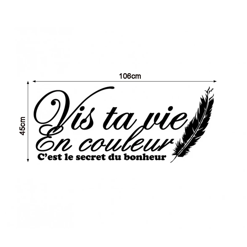 Stickers French Citation Vis Ta Vie En Couleur Vinyl Wall Art Decals Wallpaper Living Room Home Decor Poster House Decoration Wall Stickers Aliexpress