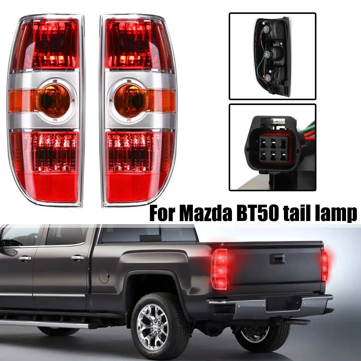 Задний светильник, тормозной светильник с проводом, пригодный для Mazda BT50 2007 2008 2009-2011, красный тормозной фонарь, задний фонарь, UR56-51-160
