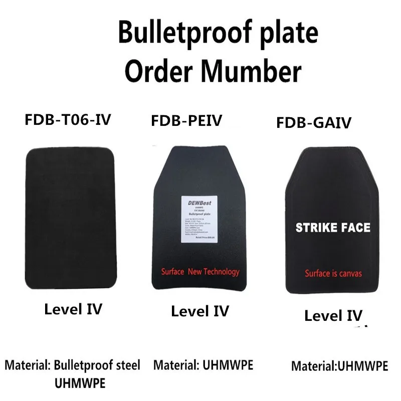DEWBest глинозема и PE NIJ IV пуленепробиваемая панель Al2O3 оксид алюминия NIJ IV автономная баллистическая панель NIJ уровень 4 пластины ESAPI