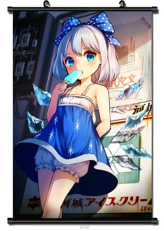 Японское аниме TouHou проект воплощение алого дьявола сексуальная девушка Cirno
