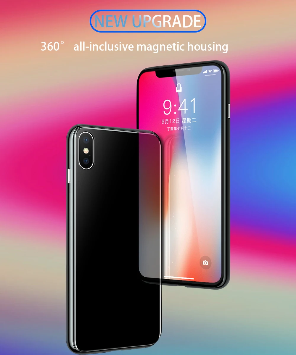 Ascromy For iPhone 7 Case 360 Full Cover Glass Tempered Shockproof Body Cover For iPhone 8 Plus 6 6S X Magnetic Case Accessories (7)