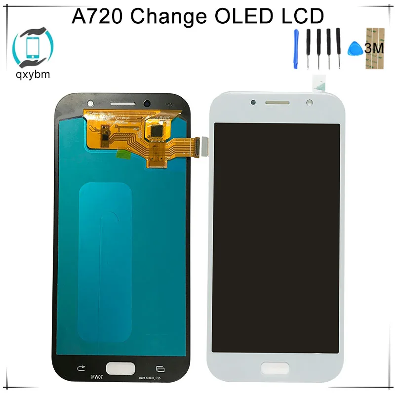 Изменить OLED 5 7 &quotдля Samsung Galaxy A7 2017 A720M A720Y A720F A720FD A720 ЖК-дисплей кодирующий