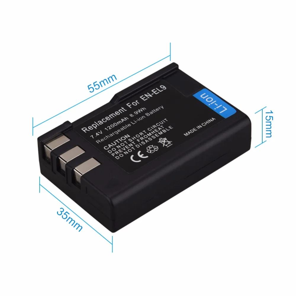 2x1200mah EN EL9 EL9A литий ионный аккумулятор для цифровой камеры + USB зарядное устройство