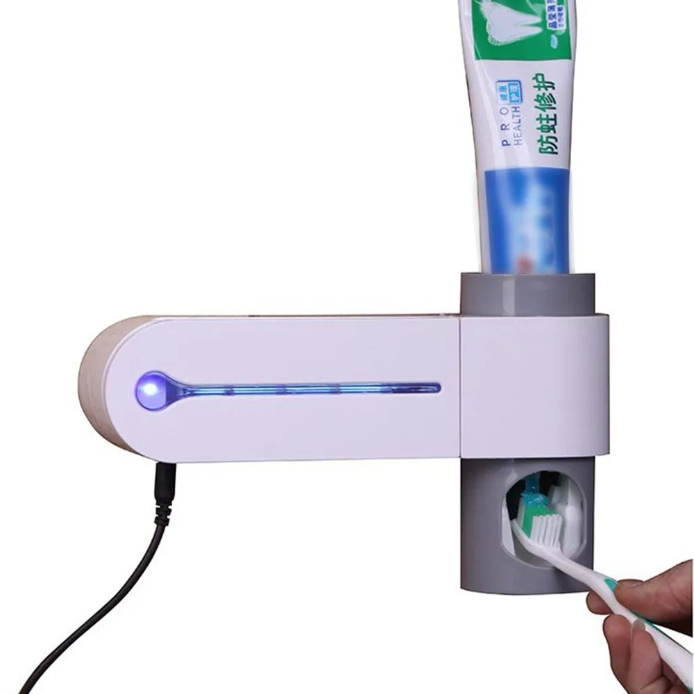 Прямая поставка, 1 набор, семейный УФ стерилизатор, держатель для зубной щетки, автоматический диспенсер для зубной пасты, очиститель, дезинфицирующее устройство для гигиены полости рта