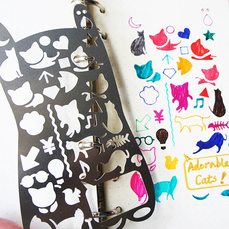 Adorable Cat Model Portable Metal Stainless Steel Ruler Notebook Diary Accessory Graffiti Drawing Tool School Gift Stationery | Канцтовары