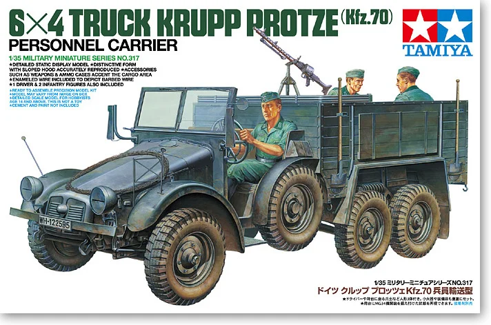 

1/35 6X4 TRUCK KRUPP PROTZE (Kfz.70) PERSONNEL CARRIER 35317