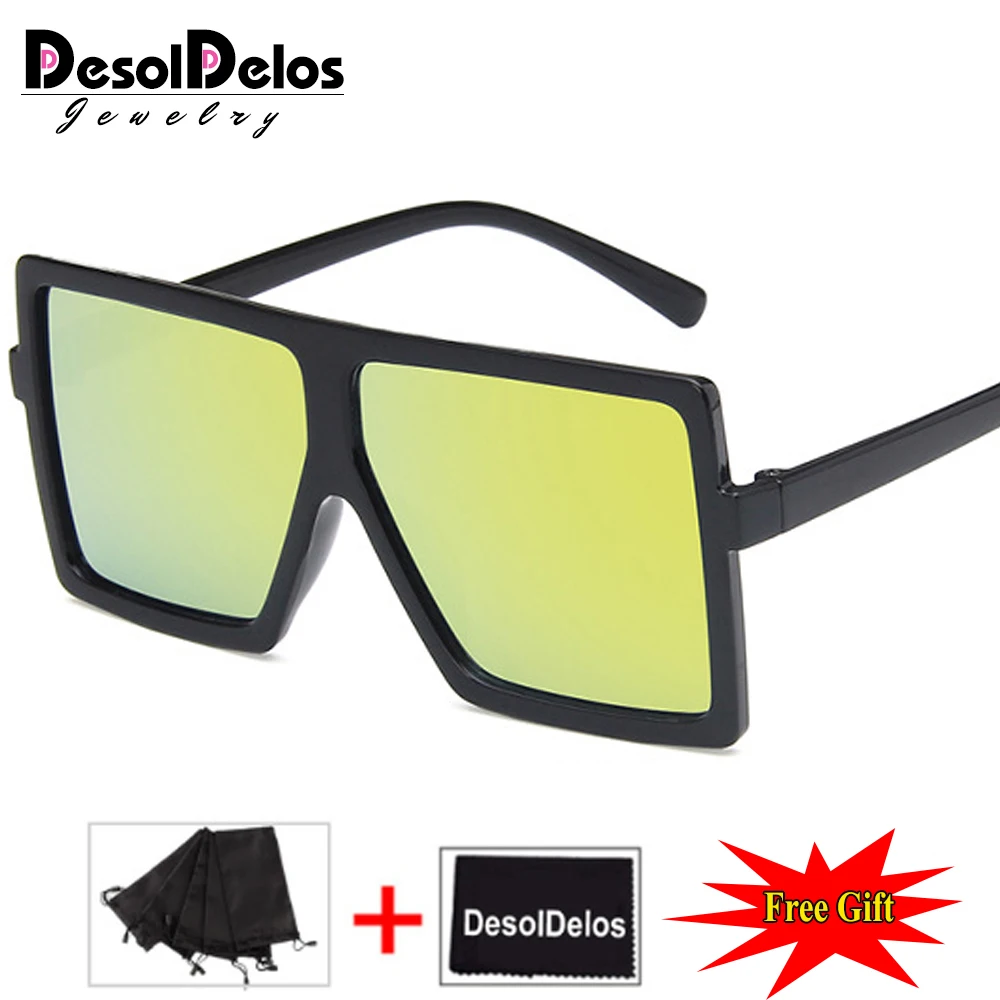 Большие квадратные детские солнцезащитные очки для девочек, панк-очки для маленьких мальчиков, uv400 очки для детей, oculos de sol masculino D316 - Цвет линз: black gold