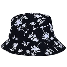 Шляпы из ковша с принтом кокосового дерева унисекс для путешествий на открытом воздухе складной солнцезащитный крем Chapeau рыбка Кепка Мода хип хоп мужские и женские солнцезащитные шапки