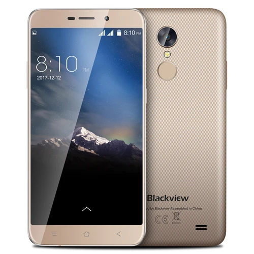 Blackview A10 MT6580A четырехъядерный 2 Гб ОЗУ 16 Гб ПЗУ 5 дюймов HD 3g Смартфон Android 7,0 отпечаток пальца 8,0 МП задняя камера мобильный телефон - Цвет: A10 Gold