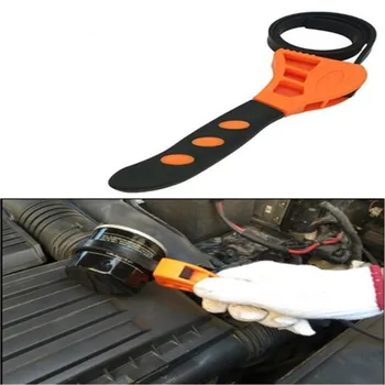 

2Pcs/Set Oil Filter Wrench Filter Spanner Bottle Opener Universal Belt Wrench Adjustable Black Rubber Strap Car Repair Hand Tool