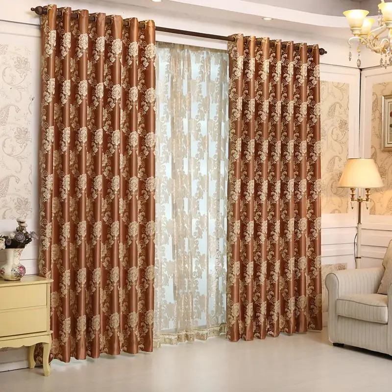 Buy 2015 Luxury Europe Jacquard thick Blackout Curtains for Living Room the