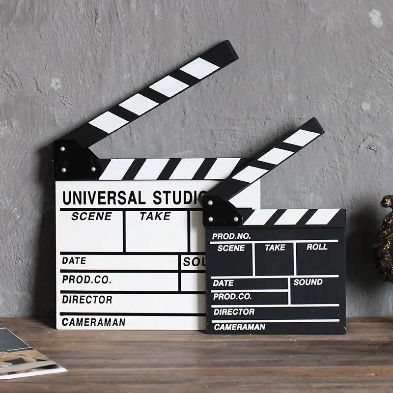

Zakka Wooden Props Video Scene Clapperboard TV Movie Clapper Director Clapperboards Board Decorations Accessories 31*28cm