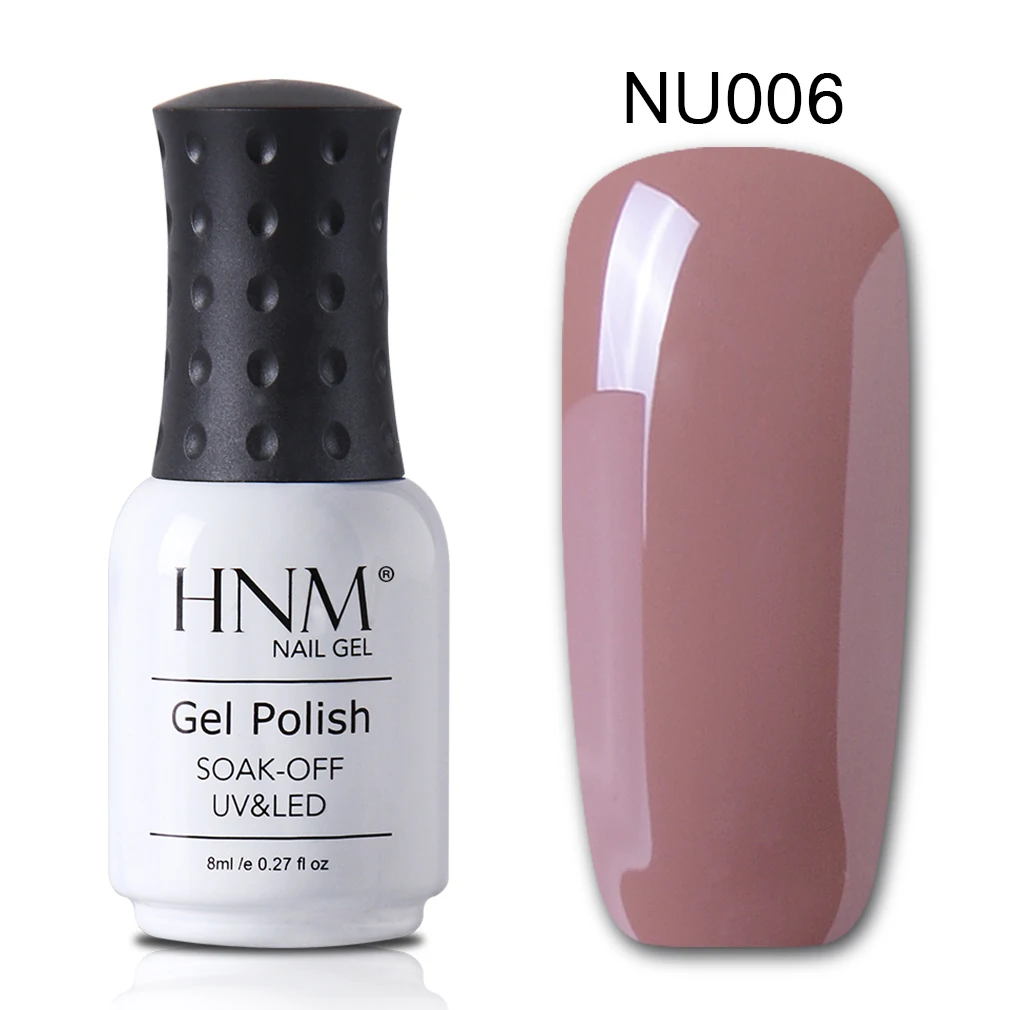 HNM 8 мл Гель-лак для ногтей Чистый Розовый Цвет замачиваемый УФ светодиодный лак для нейл-арта Полупостоянный Гибридный Гель-лак базовое верхнее покрытие - Цвет: nude 6