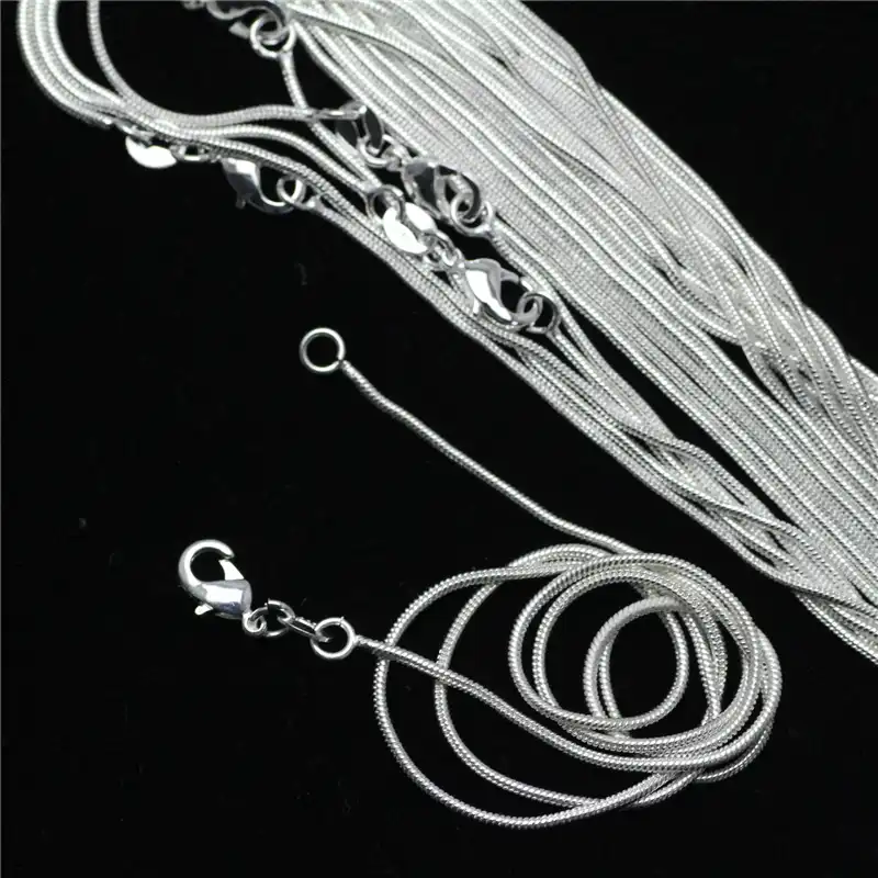 5 шт./лот Оптовая Продажа 925 Серебряное ожерелье-цепь Цепочки и ожерелья Для женщин Модные украшения ожерелье-цепочка змеиная кожа 1,5 мм 16-30IN