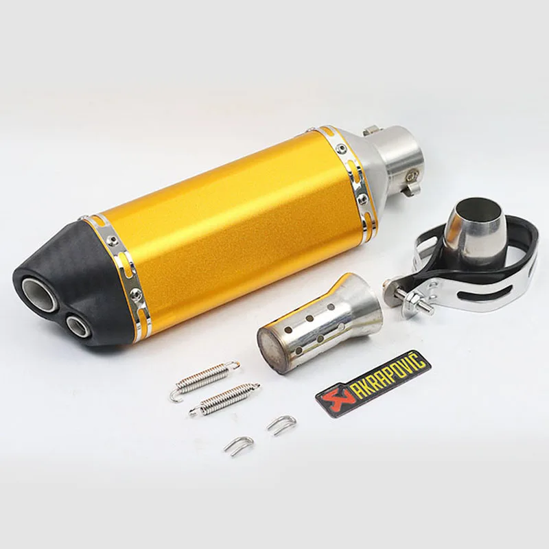 ID: 51mm L: 370mm Universal motocicleta Escape silenciador Escape Scooter Akrapovic Escape doble agujero para Mayoría de motos