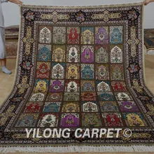 Yilong 6'x8. 5' античный ручной работы сад шелк ковер ручной вязки сад турецкий ковер(0254