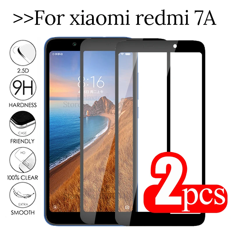

2pcs Full cover protective glass For xiaomi redmi 7a Glass screen protector on xiomi redmi 7a 7 a A7 redmi7a tempered glas Film