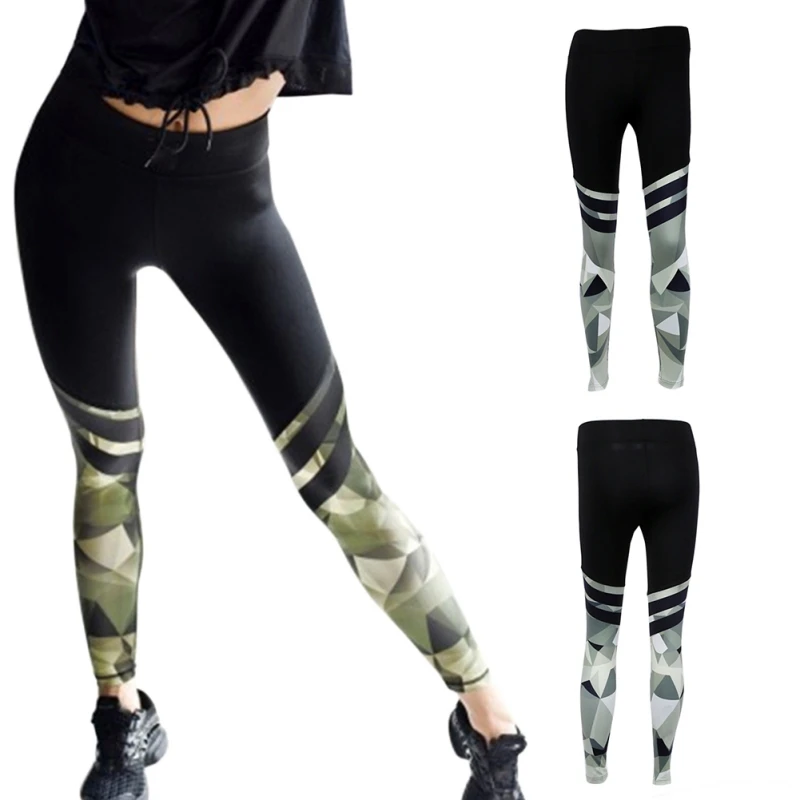 Sporting Pants New Women Leggings High Elastic Workout Leggings Fitness Camouflage Patchwork Thick Legging