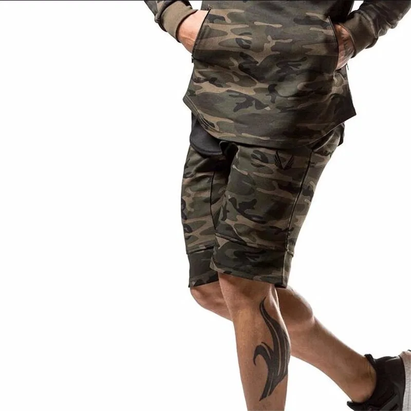 

Shorts Men 2019 Casual Calf-Length Jogger Mens Shorts Sweatpants Fitness Man Workout Cotton Camouflage Shorts Homme