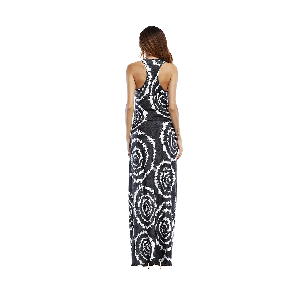 Long Dress Flower Print Strap Off Shoulder Belt Side Split Backless 2018 Summer New Hippie Sexy Maxi Dresses