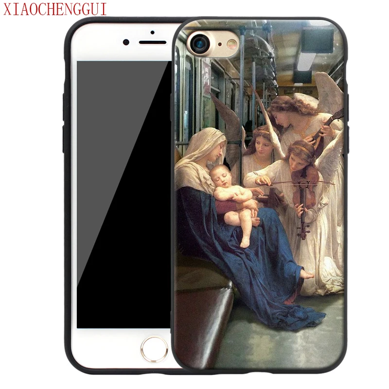 

Song of the angels Painting Soft Silicone Phone Case Cover Shell For IPhone XS MAX XR X 8 7 Plus 7 6s 6 Plus 6 Se 5s 11 pro max