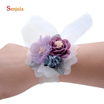 

Handmade Flowers Wedding Accessories for Bridesmaid Girls Wrist Corsage Back Straps Charming Bow Wedding Decorations WS5